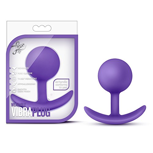 Blush Novelties Luxe - Satin Smooth Silicone Wearable Anal Vibra Plug with Jiggle Ball Sex Toy for Denial Play - Purple