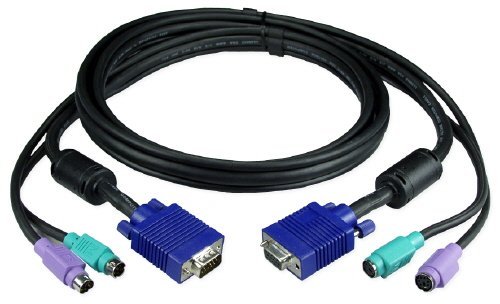 5 Feet PS2 KVM Switch Cable 3-in-1 Keyboad & Mouse: PS/2 VGA Male to Male PS2 VGA Combo Male to Male Computer Cable Set