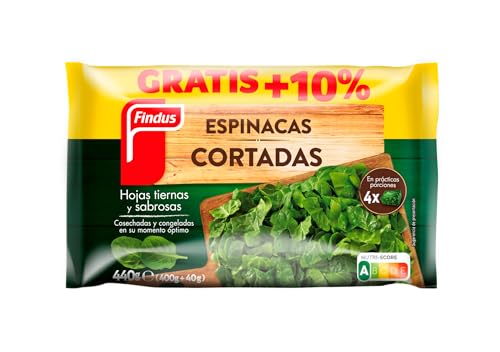 Findus Espinacas Cortadas, Hojas Tiernas, Prácticas Porciones, 400g