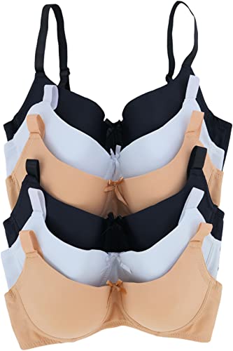Image of ToBeInStyle Women's Pack of 6 Padded Assorted Styles Supportive Bras Cup Size - A to DDD