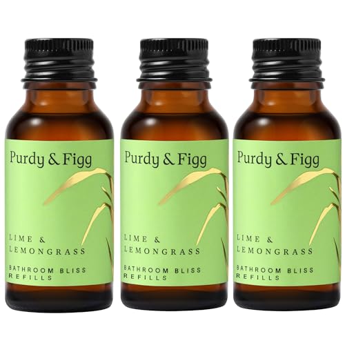Purdy & Figg | Bathroom Bliss Refill Kit | All Natural Gentle Non Toxic Organic Essential Oils Cleaner | Lime & Lemongrass| Streak-free spotlessness Bathroom
