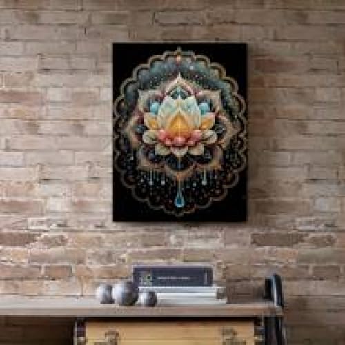 Fleurs de lotus tableau zen pour harmoniser votre salon avec cadre