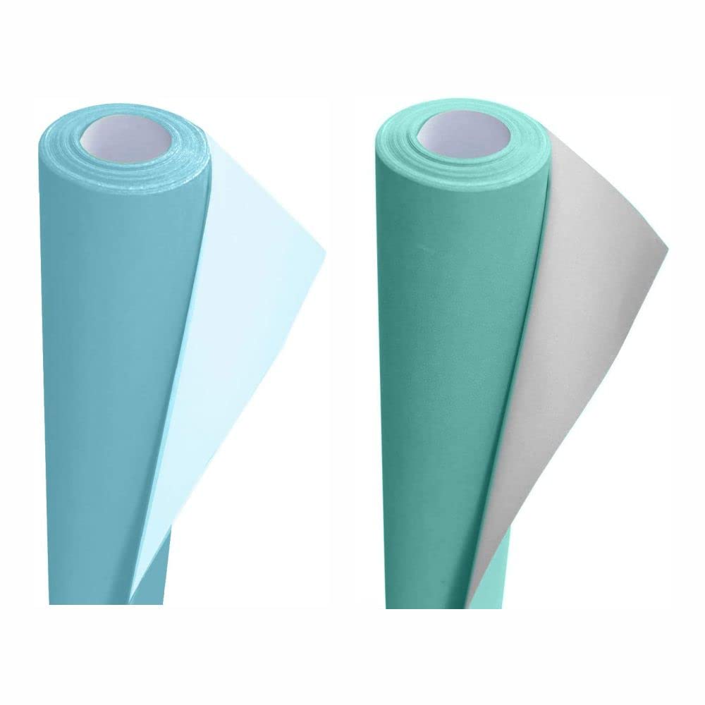 3 Ace Crafts Pack of 2 Display Poster Paper Roll-10M Perfect Ideal for Wrapping, Packing, Wrap Birthday Gifts, Table Runner, Covering, Parcel, School Board- 76cm Width Approx – Sky & Peppermint