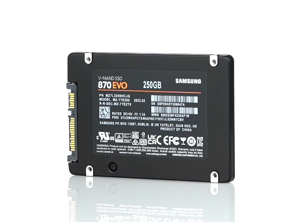 内蔵型SSD SAMSUNG 250GB SSD Samsung 250GB 870 EVO 2.5 inches Internal SSD - MZ-77E250BW: Buy