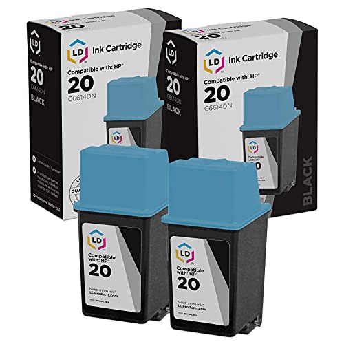 LD Products Remanufactured Ink Cartridge Replacements for HP 20 C6614DN (Black, 2-Pk) Compatible w HP 600 610 610 CL 610C 612 693C 693C 350 350c 370 380 500 520 570 580 590 600C 630C 630 632 632C 635