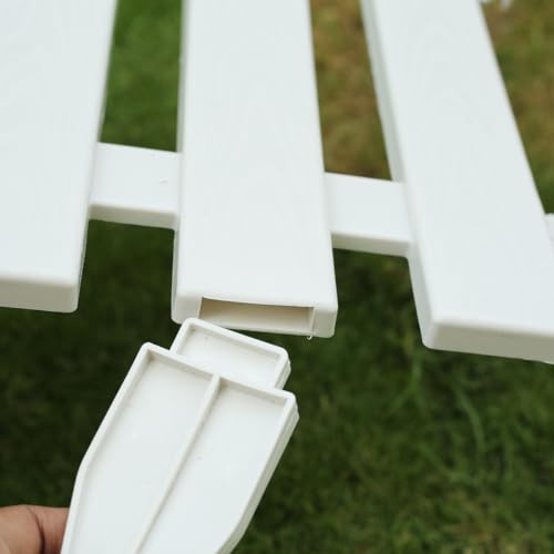 Image of Wonderland 1.3 Feet Tall (Pack of 4) with Spikes for Soil Insert Decorative White Plastic Garden Fence | 6.5 Feet Running Feet Fence Coverage | Boundary for Lawns, Pathway, Flower Beds, Home Garden