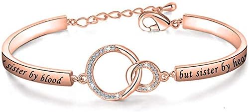 HOLLPGift for Best Friend Friendship Bracelet Not Sister by Blood But Sister by Heart Jewelry Friend Sister Bangle