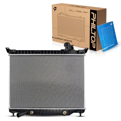 Image of PHILTOP Aluminum Replacement Radiator for Trailblazer,Trailblazer 4.2L, 2005-2009 Envoy 4.2L, 2002-2004 Envoy, Trailblazer EXT 4.2L, 2003-2006 Envoy XL 4.2L, 2004-2007 Rainier 4.2L,Bravada CU2458
