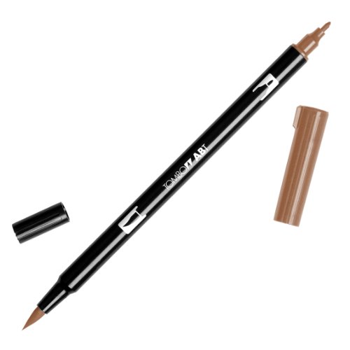 Tombow 56615 Dual Brush Pen Art Markers, Saddle Brown 977, 6