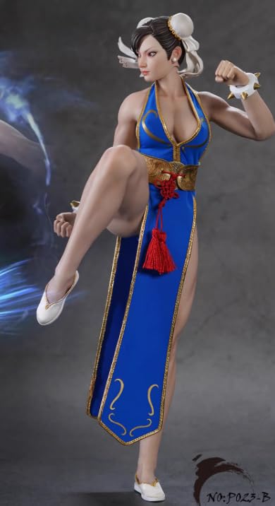 PLAY TOY 1/6 格闘の女神2.0 P023B 可動 フィギュア ブルー Play Toy 1/6 P023B Fighting Goddess Chun-Li 2.0 Blue