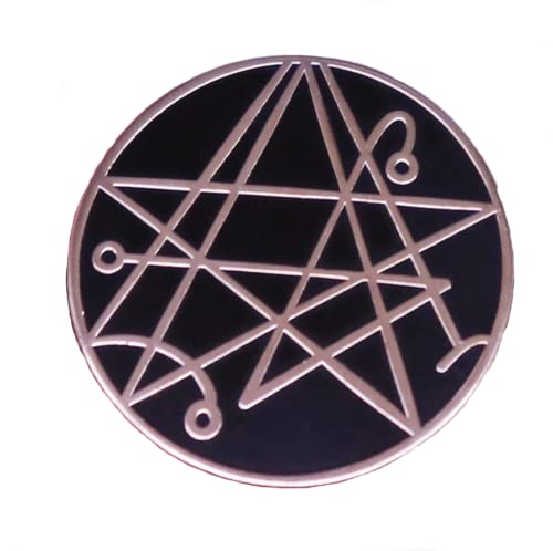 Image of H.P. Lovecraft Cthulhu Necronomicon Simon Star Sigil Grimoire 1.1 inch Enamel Pin Badge