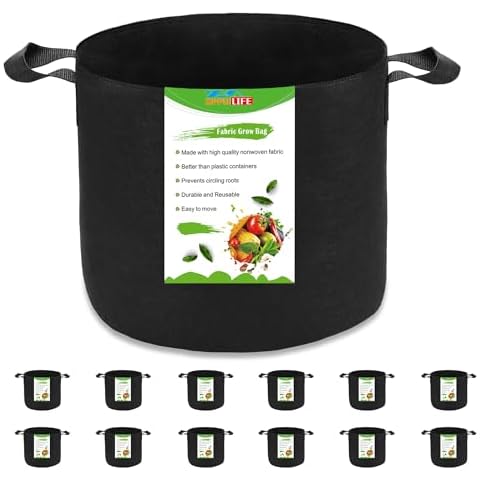OPPOLIFE 12-Pack 7 Gallon Plant Grow Bags, Heavy Duty Aeration Fabric Pots with Handles for Garden and Planting Cover
