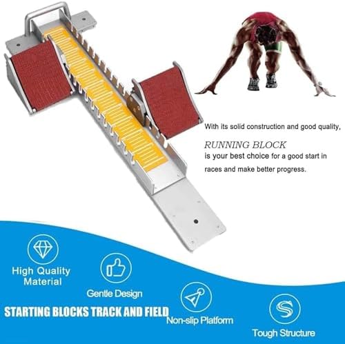 Starting Block - Aluminum Alloy, Multifunctional Track Field Blocks with Adjustable Pedals for Plastic and Sand Tracks (Orange)