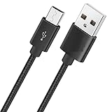 iTechCover Braided USB Cable Charging Cord/Charger Power Lead Wire Compatible with Sony FDR-AX53 / Black / (2m / 6.6ft) - Image 6