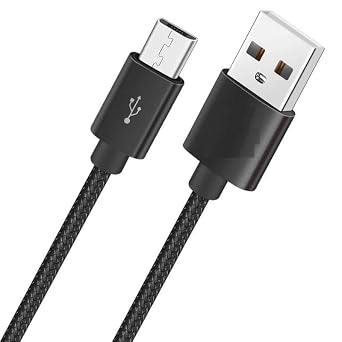 Braided USB Cable Charging Cord/Charger Power Lead Wire Compatible with Sony Xperia Z2 SGP521 Tablet/Black / (1m / 3.3ft)