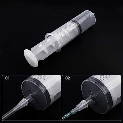 Image of 1000ml /cc Syringes with Tube 40 Inch Handy Plastic Tubing and Adapter Tip