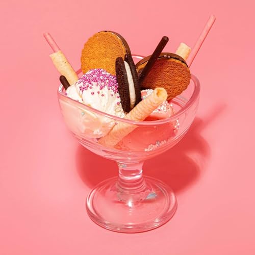 Image of Glassbunny Crystal Glass Ice Cream Cups Premium Ice Cream Glasses Cups Dishes for Home Milkshake, Yogurts, Fruit & Pudding Serving Bowl Salad Dessert Cup 150ML Pack of 4