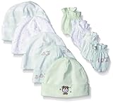 Gerber Baby 8 9-Piece Cap and Mitten Sets, 9pc Teddy Bear, Newborn
