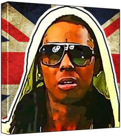 Lil Wayne Pop Art Union Jack multicolore : l'idee cadeau ideale pour fan de hip-hop et deco rock