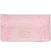 Christian Art Gifts Premium Vegan Leather Scripture Checkbook Cover for Women: He Will Cover You ...