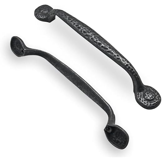 Set of 10 Rustic Black Iron Pulls