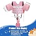 MoKo Toddler Swim Vest for Kids, Toddler Floaties Cartoon Swim Arm Band with Crotch Strap for Children 13-30 lbs, Pool Float Vests Shoulder Straps Learn to Swim (S Size), Pink Whale