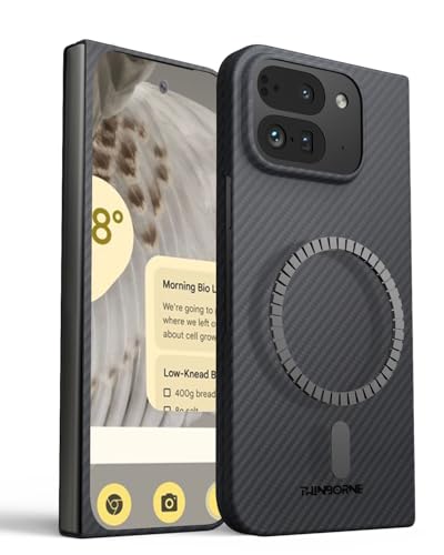 Thinborne Compatible with Pixel 9 Pro Fold Case, [600D Aramid Fiber] [Magnetic] [Ultra Thin] [Minimalist Style] [Carbon Fiber] - Version 2.0