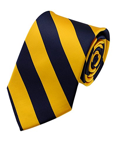 Image of NYFASHION101 Men's Classic Striped Necktie - Premium Woven Two-Tone Tie for Weddings, Graduation, Business & School Colors