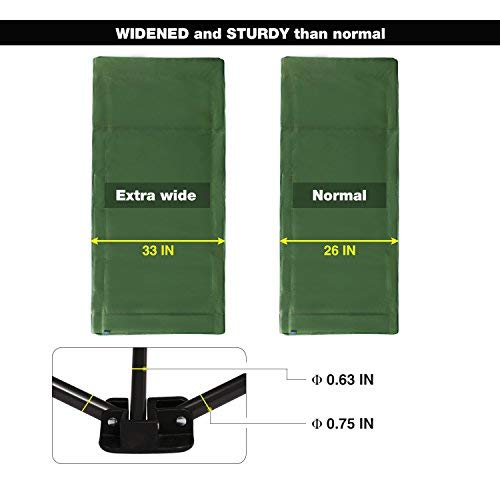 Image of REDCAMP Oversized Camping cots for Adults 500lbs | 33'' Extra Wide Tall Sleeping Cots Heavy Duty, XL Cots Portable for Outdoor Indoor Office, Green