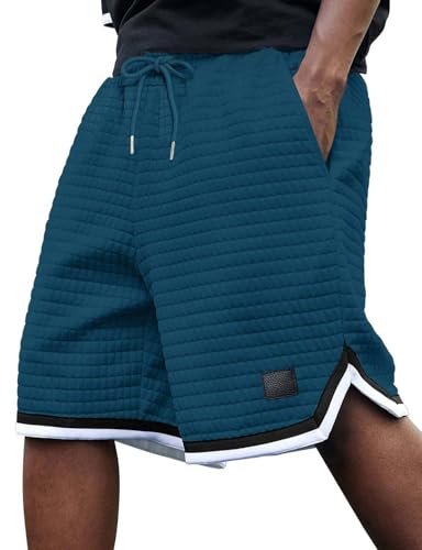 3rd hill Mens Athletic Sweat Shorts Casual Stretch Elastic Waist Waffle Workout Gym Shorts 7