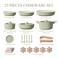 CAROTE 25pcs Pots and Pans Set Non Stick, Detachable Handle Cookware Sets — image 2