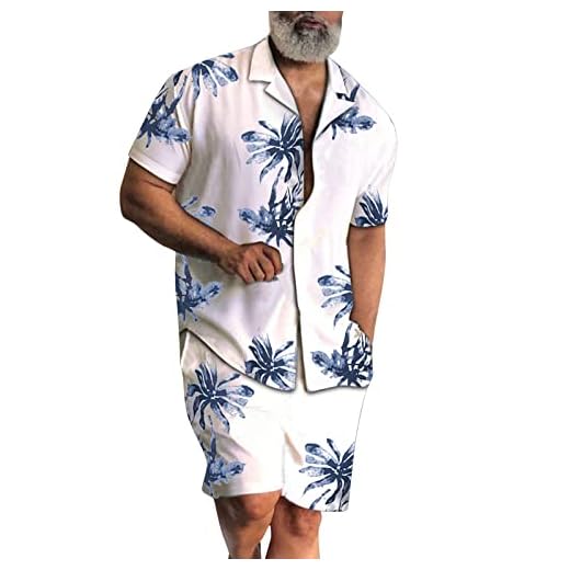 DDDHL Terno masculino slim fit fitness andhome roupas masculinas duas peças grandes pijamas de verão terno ao ar livre conjuntos de ternos masculinos, Branco, G