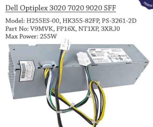 Image of Power Supply SMPS 255W for Dell Optiplex 3020 7020 9020 SFF Desktop PC Replacement Unit Compatible with L255P-01 VH9D7 Reliable Durable Computer Component for Business, Home & Office