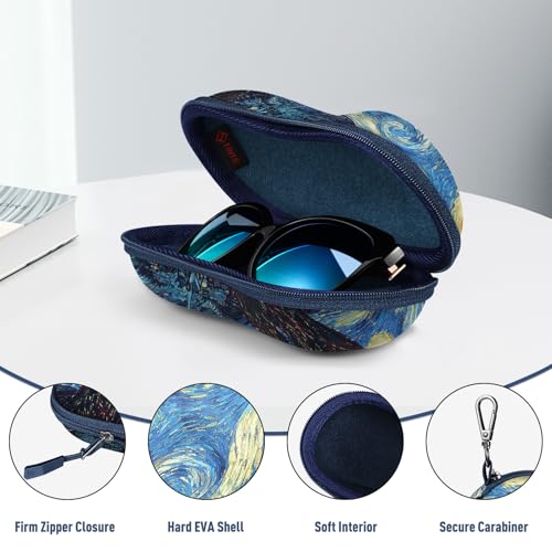 Image of FINTIE Sunglasses Case, Hard EVA Shell Shockproof Sport Glasses Case with Metal Carabiner Travel Zipper Eyeglasses Holder