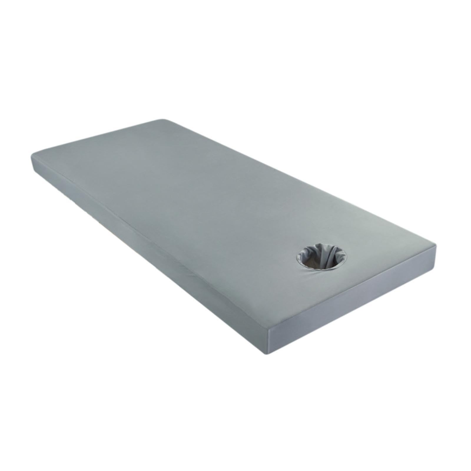 Quxvuis Grey Beauty Salon Massage Bed Cover Featuring Waterproof And High Elastic Ensuring Long Lasting Durability Resuable Waterproof Face Hole Fitted Sheet, 80X190cm