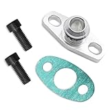 Dogary AN10 Turbo Oil Return Drain Flange Adapter Kit, GT28 GT30 GT35 T25, with Seal Drain Gasket and 2 Bolts, Universal Turbo Oil Inlet Repair Part (Silver)