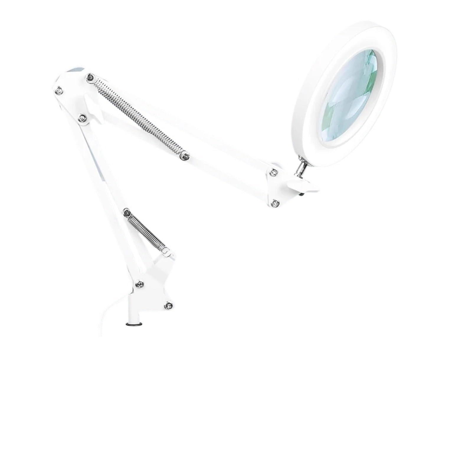 CKAFZMYJQBT Magnifying Glass with Light 3 Color Mode Stepless Dimmable Clamp Magnifier Adjustable Swing Arm LED Desk Lamp for Close Work