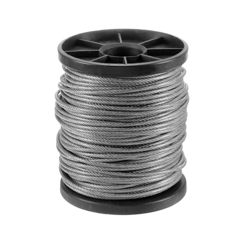 Cable de acero inoxidable 7x7 hebras recubierto de vinilo con carrete antienredos