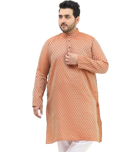 Image of SOJANYA Plus (Since 1958) Men's Cotton Linen Foil Printed Only Long Kurta