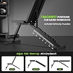 Adjustable Weight Bench for Home Gym, Foldable Workout Bench for Full Body Fitness Dumbbell Exercise, 600LBS Incline Decline Flat Bench with Resistance Bands for Strength Training - Image 3