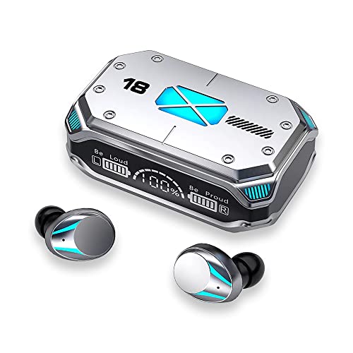 StitchGreen M41 Bluetooth 5.3 True Wireless Earbuds, Environment Noise Cancelling Earbuds, IPX7 Waterproof (Silver)