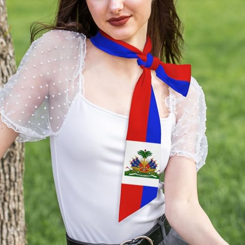 Women'S Fashion Scarf Haiti Haitian Flag Hair Satin Scarf Bandanas Headscarf Wrap Breathable Lightweight Neck Scarves For Handbag Accessories4