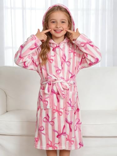 Image of Doctor Unicorn Soft Hooded Rainbow Bathrobe Sleepwear for Girls