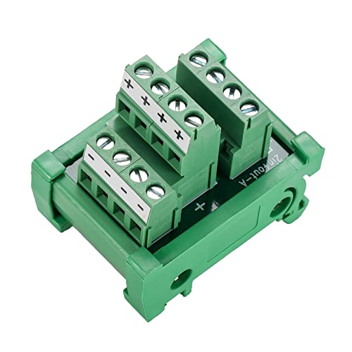 Jienk 2 In 4 Out Terminal Blocks Module, 25A Din Rail Mounting Terminal Block Power Distribution Breakout Board For Plc Servo Power Amplifier #TOP19
