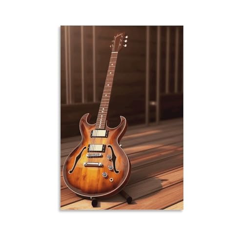 Toile guitare au soleil décoration murale salon haute définition