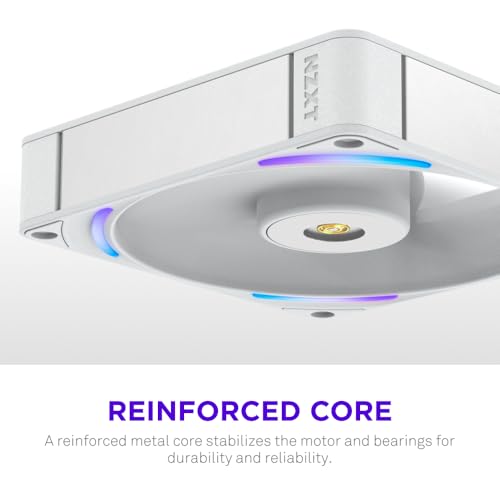 Image of NZXT F140X Performance Fan - 140mm PWM RGB PC Case Fan - Max Airflow & Static Pressure - Low Noise - LCP Frame & Blades - Magnetic Fluid Dynamic Bearing - 30mm Thick - White
