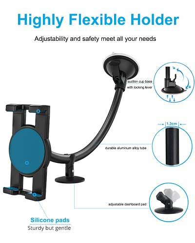 Windshield Car Tablet Mount, Woleyi Car/Truck Window Dashboard Phone Ipad Holder With Long Arm Suction Cup For Ipad Pro 9.7, 11, 12.9 /Air/Mini, Galaxy Tabs, Iphone, More 4-13" Cell Phones And Tablets #TOP3