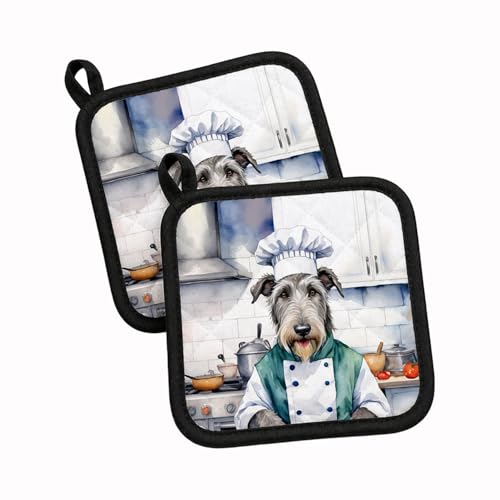 Caroline's Treasures Irish Wolfhound Set of 2 Kitchen Pot Holders