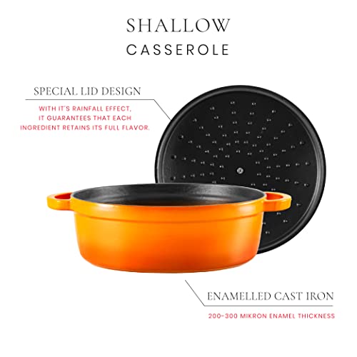 Voeux Kitchenware- Enameled Cast Iron Dutch Oven Casserole with lid (4.4 Qt, Amusant) - Image 4