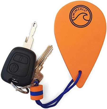 SwimCell Floating Keyring For Boat Keys - Large Foam Key Float - Orange